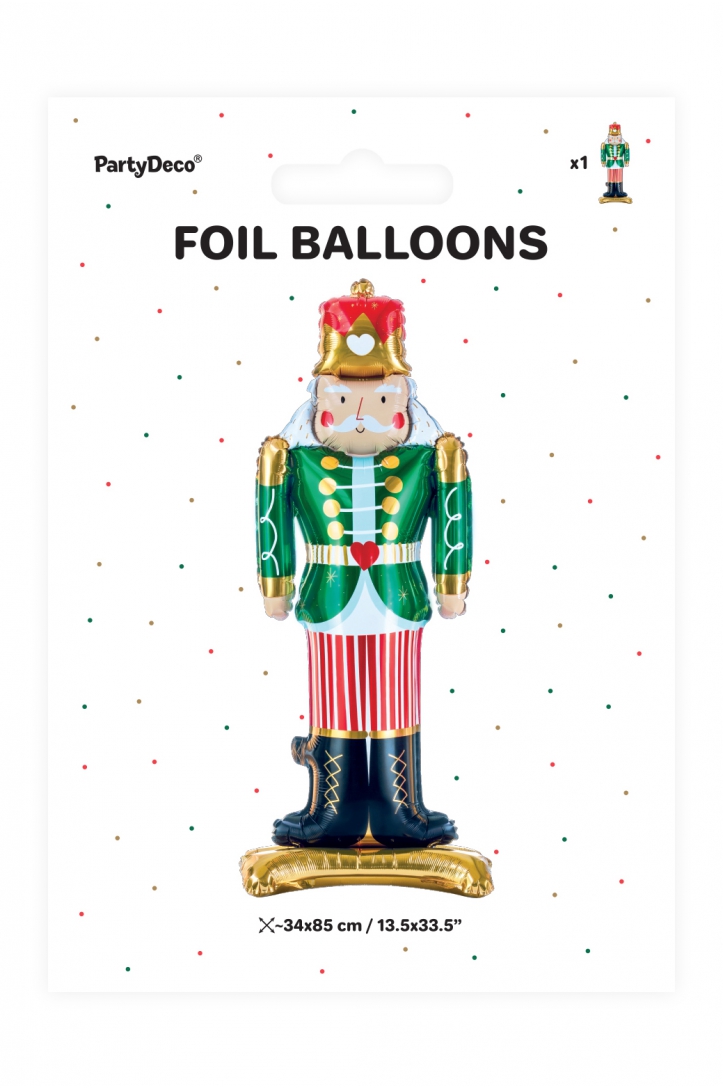 STOJĄCY BALON FOLIOWY DZIADEK DO ORZECHÓW 34x85cm