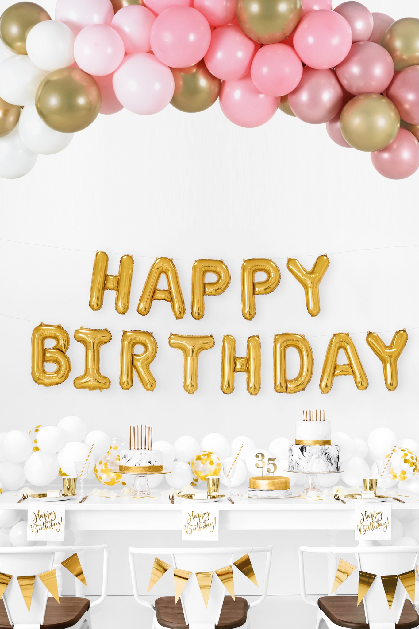 Folienballon Happy Birthday Silber