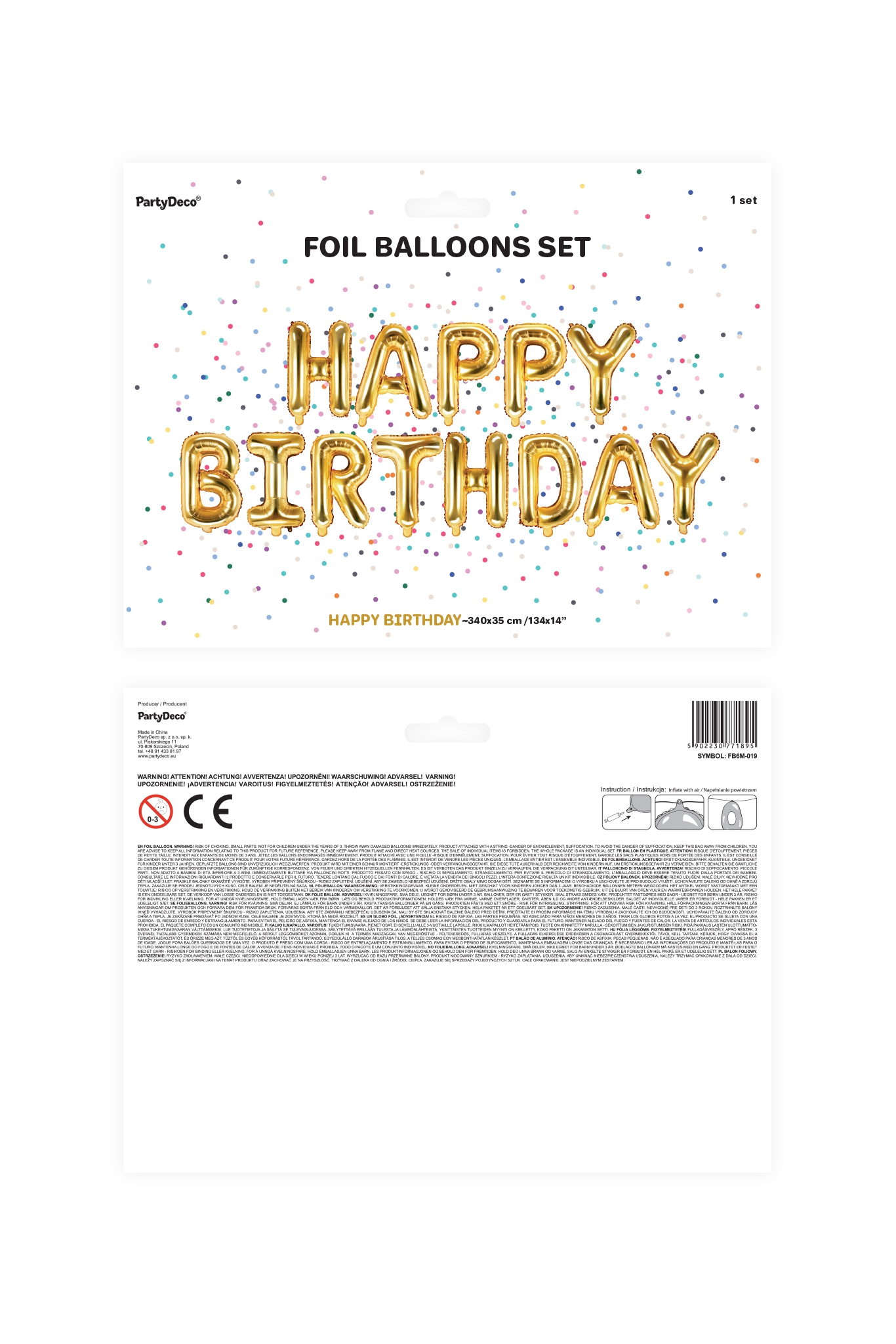 Folienballon Happy Birthday Silber