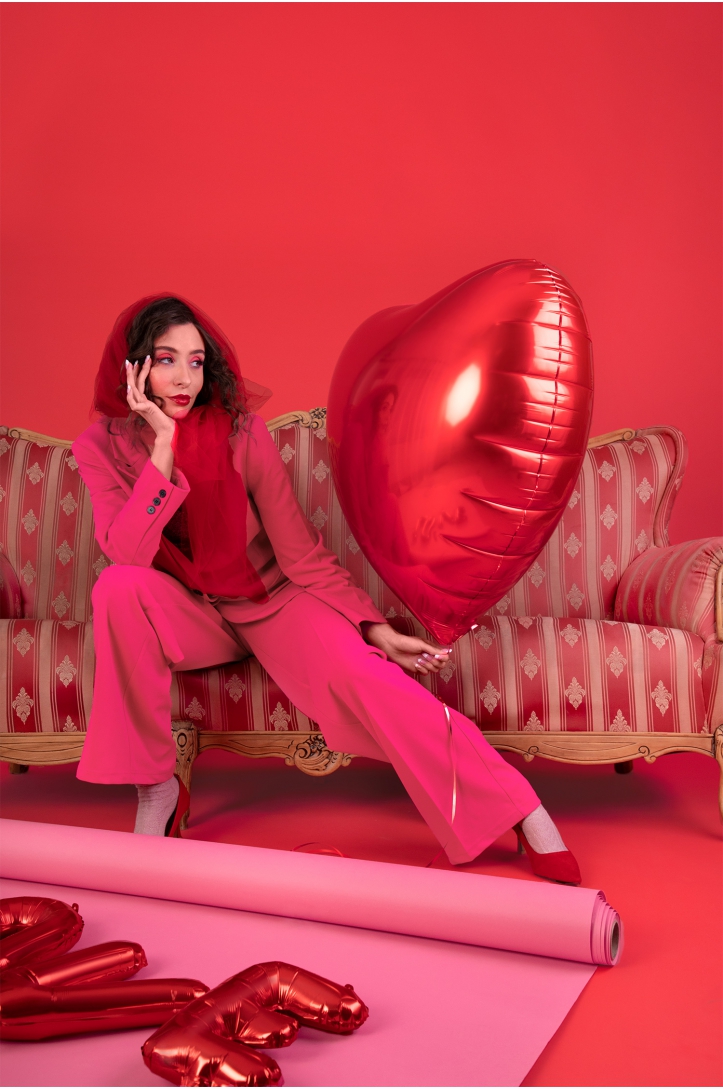 Folienballon Herz, 45 cm, Rot