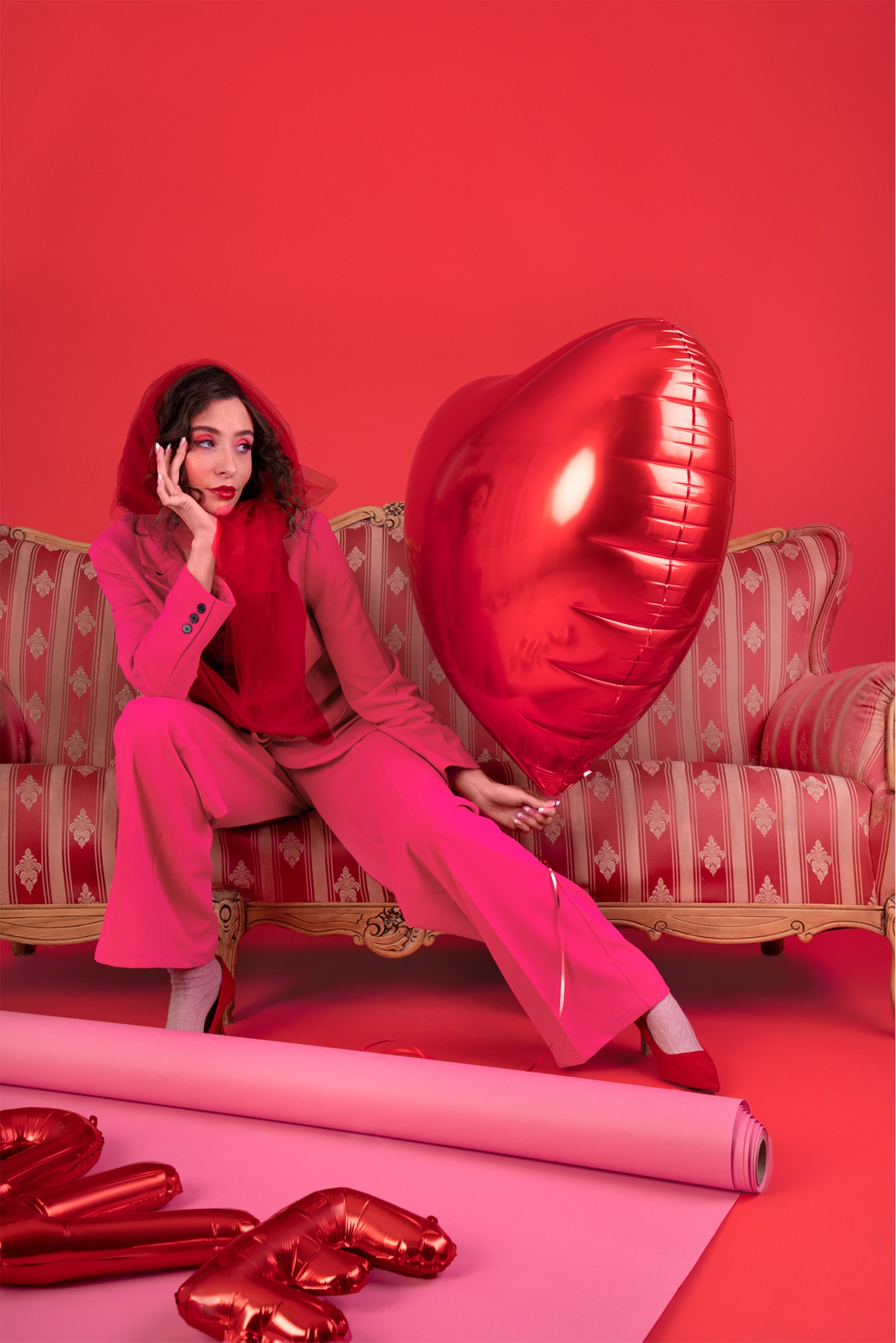 Foil Balloon Heart, 45 cm, Red