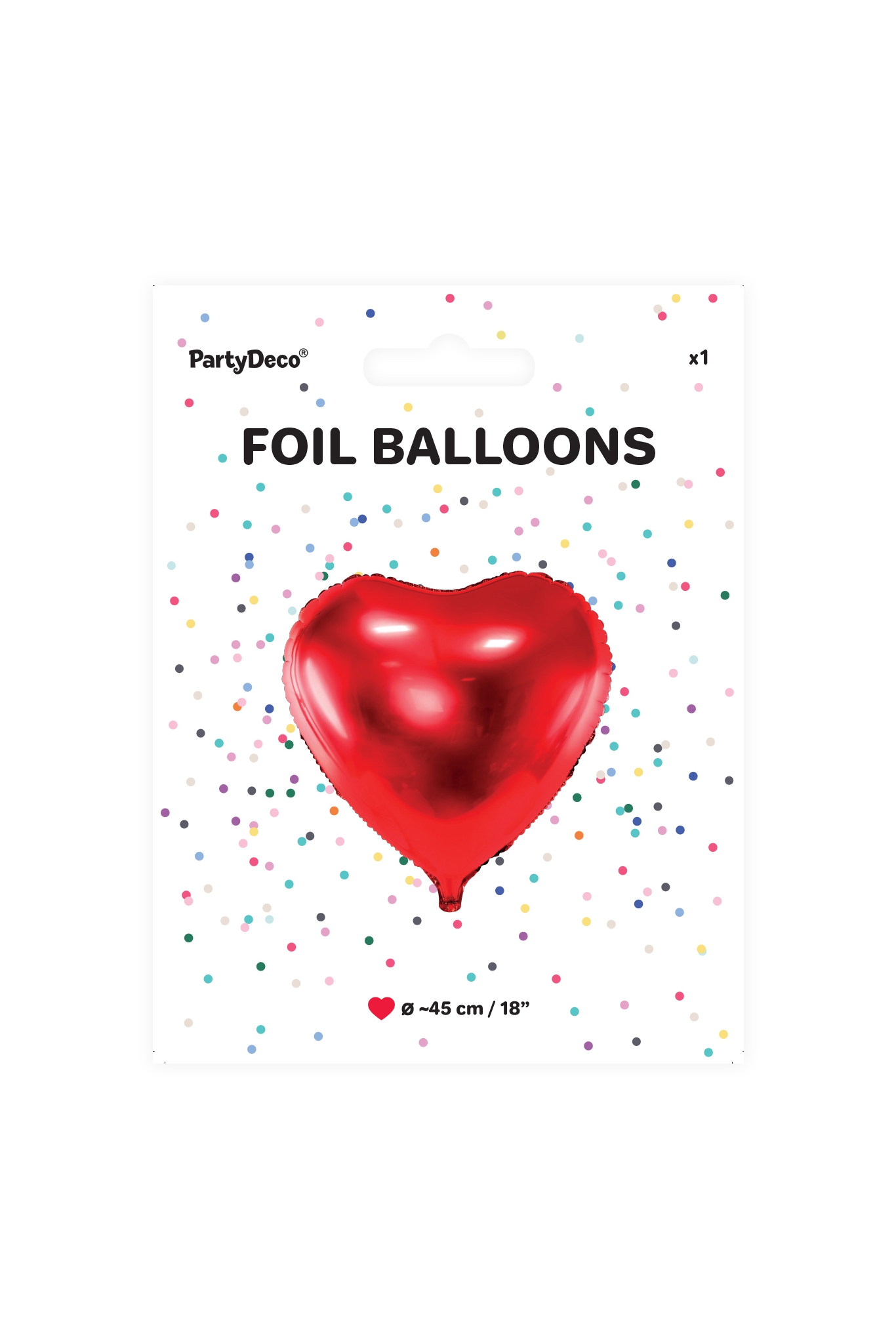 Balon foliowy Serce, 45cm, czerwony