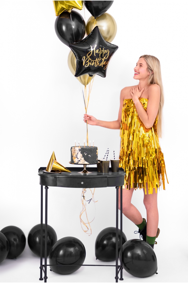 Foil Balloon Happy Birthday, 40 cm, Black