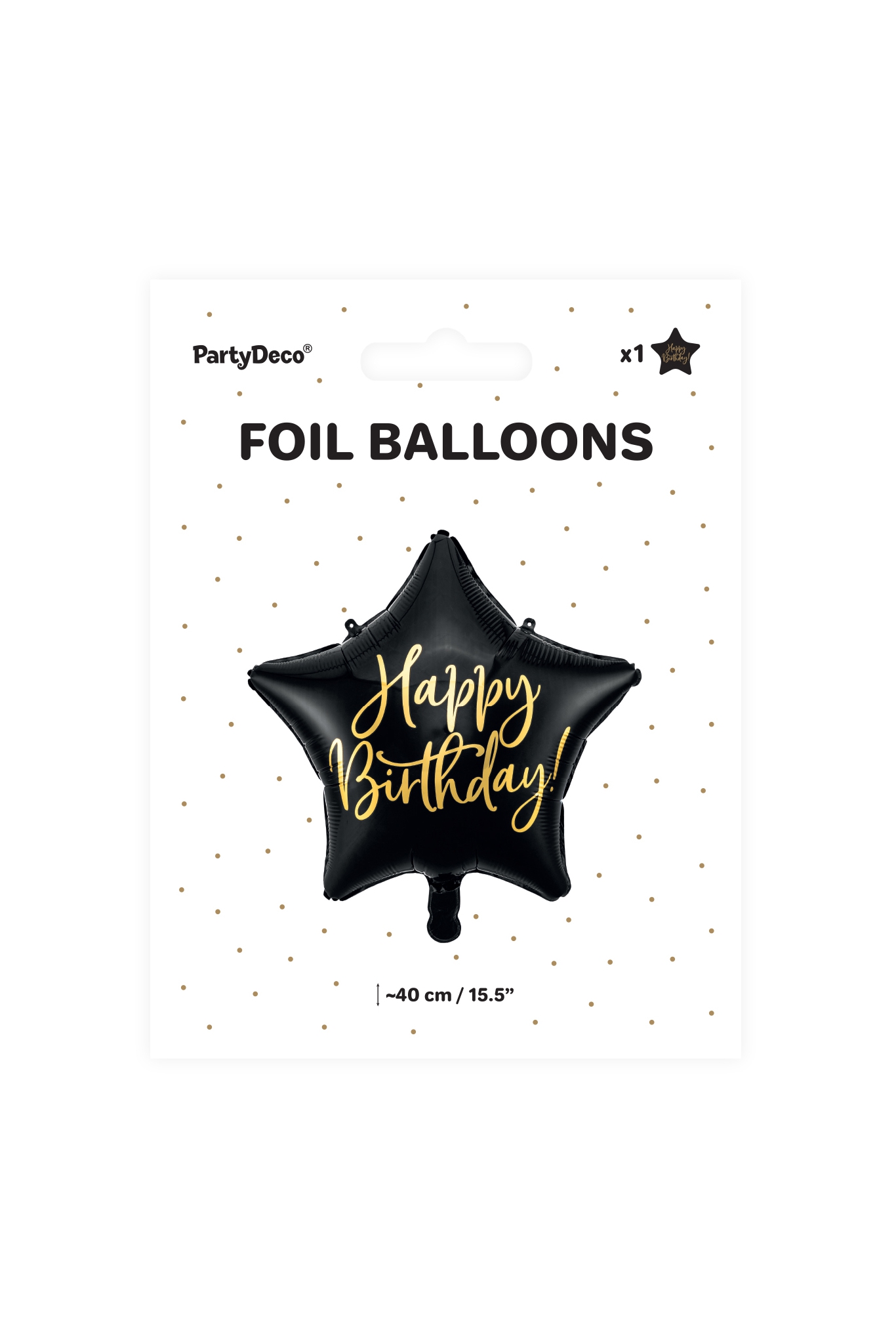 Foil Balloon Happy Birthday, 40 cm, Black