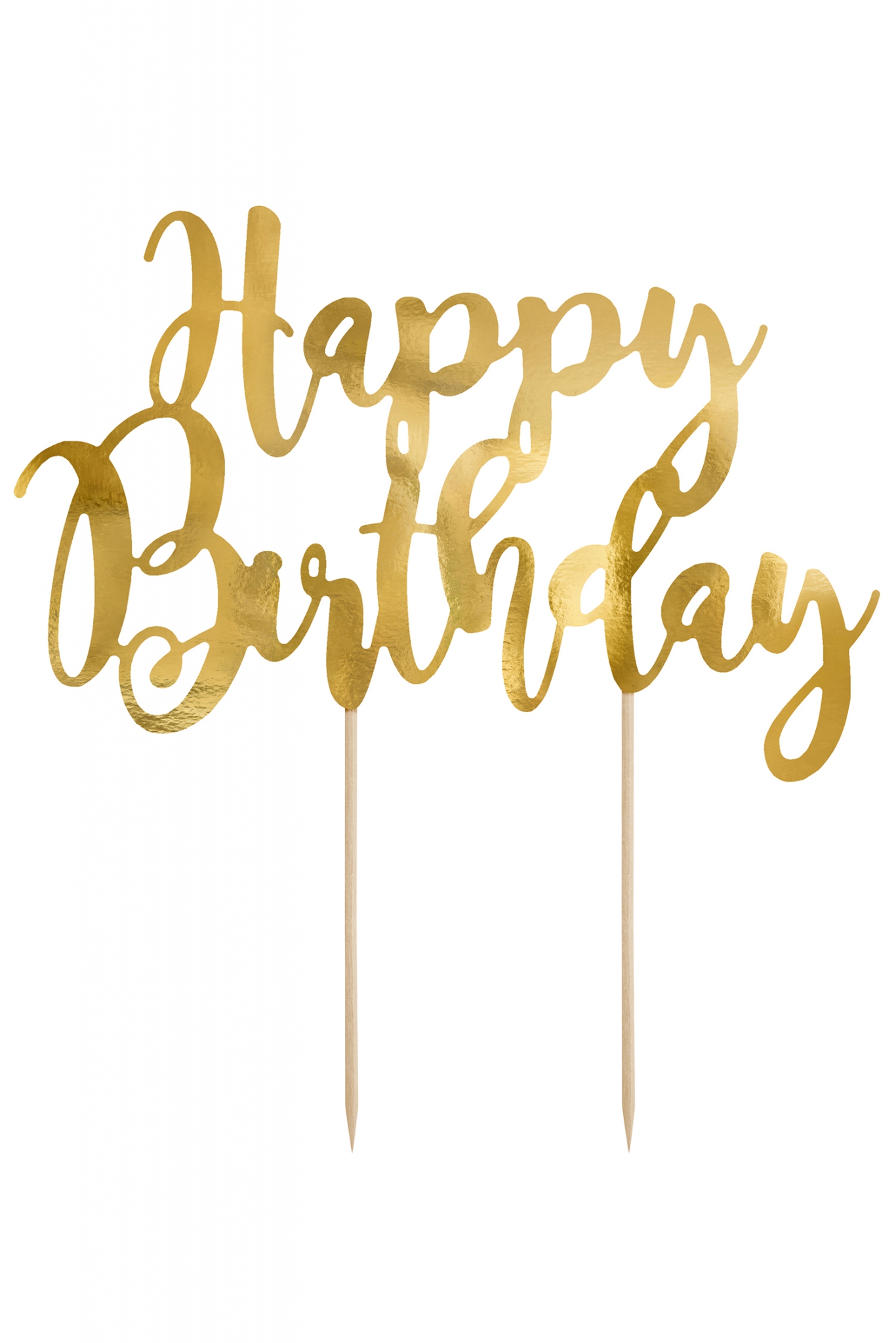 Happy Birthday Cake Topper, Gold