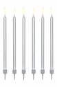 Smooth Birthday Candles, Silver
