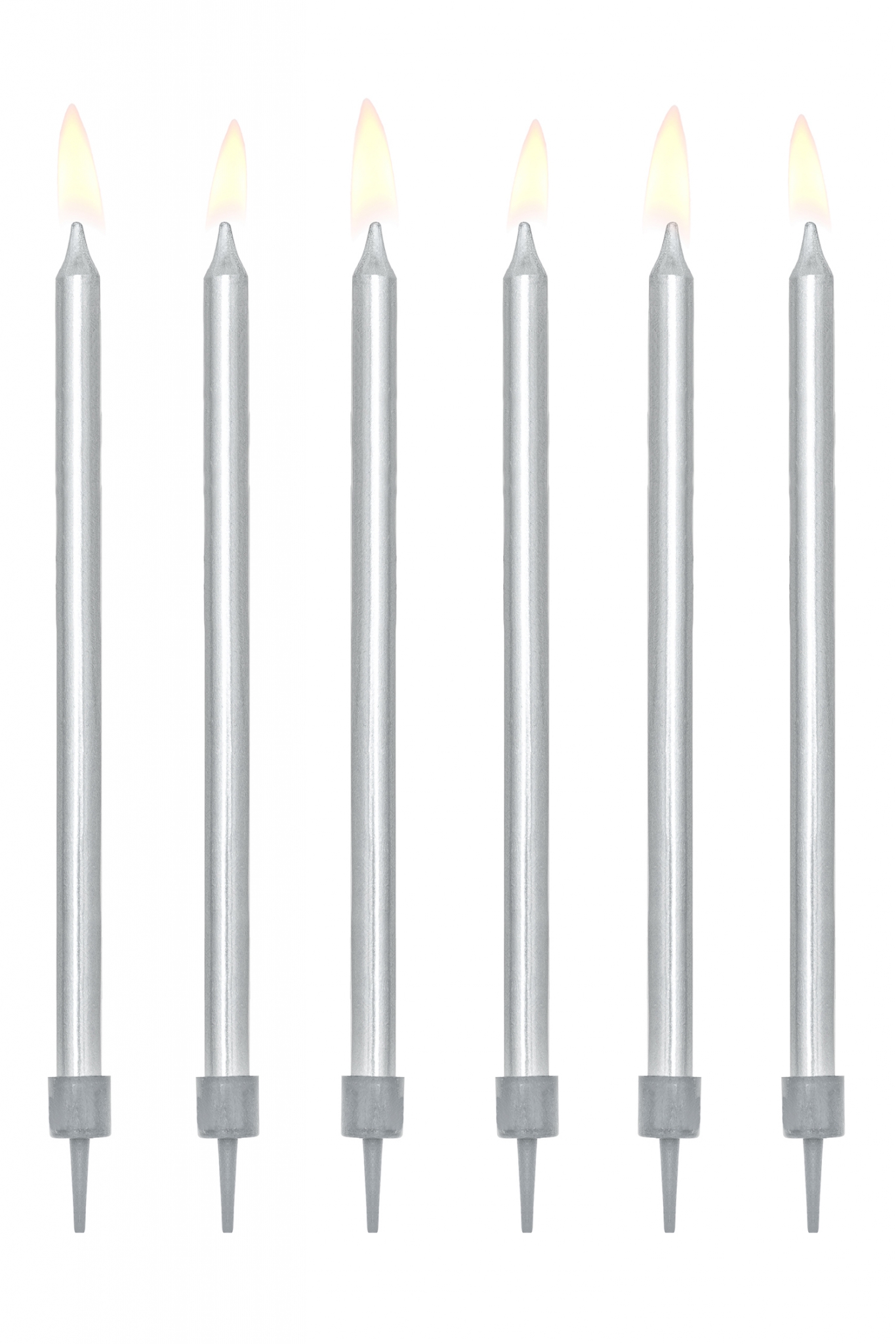 Smooth Birthday Candles, Silver