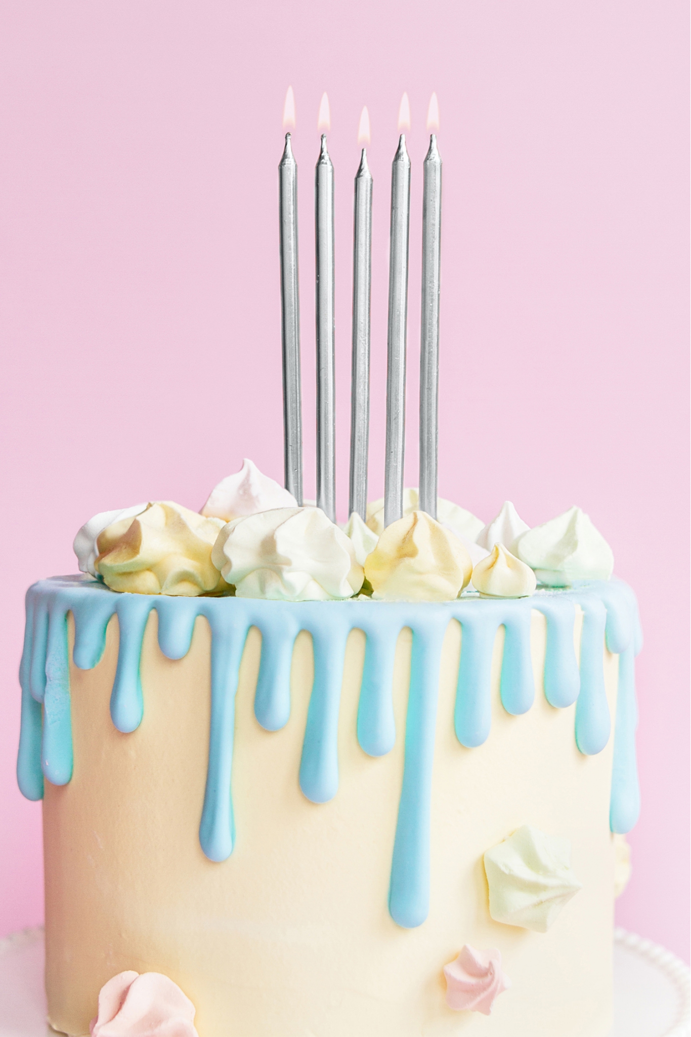 Smooth Birthday Candles, Silver