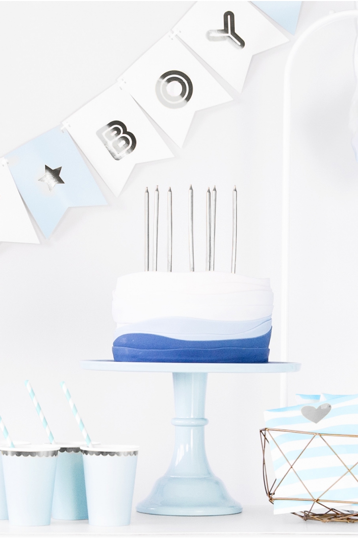 Smooth Birthday Candles, Silver