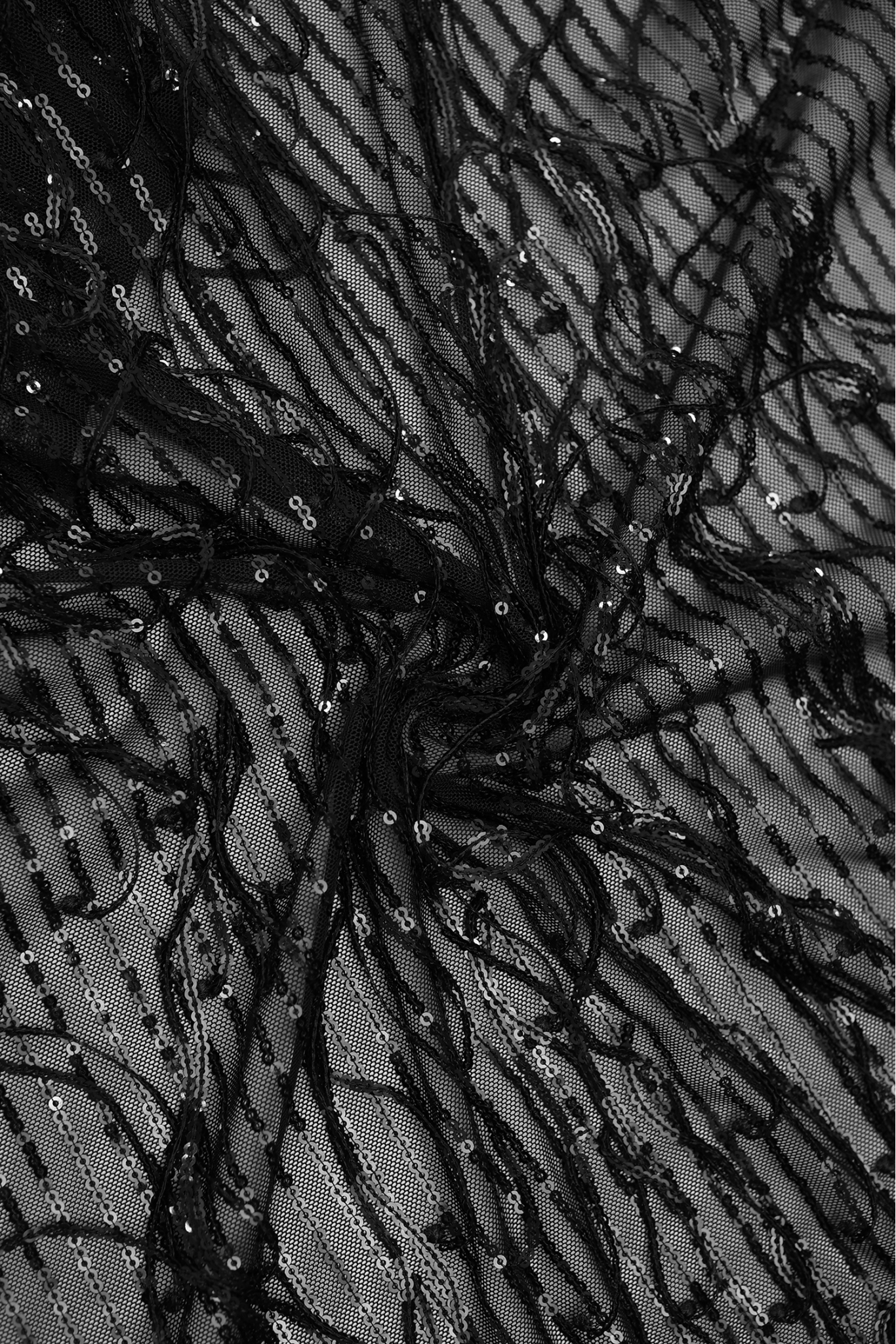 Tulle decorated with sequins and fringes IT4004877