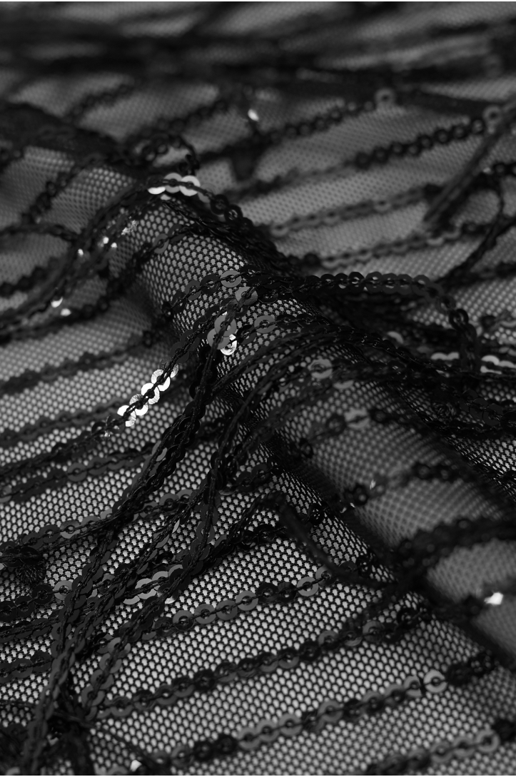 Tulle decorated with sequins and fringes IT4004877