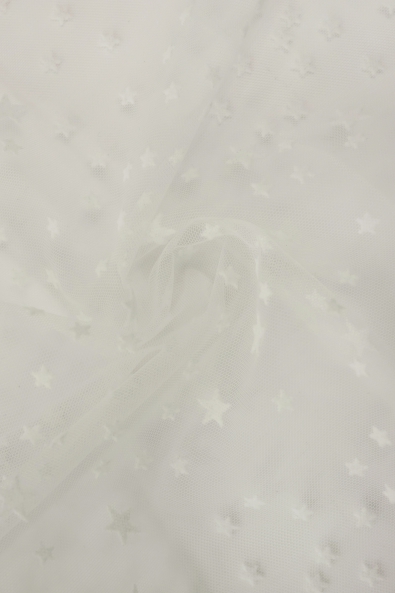 Tulle with star flock IT4007673