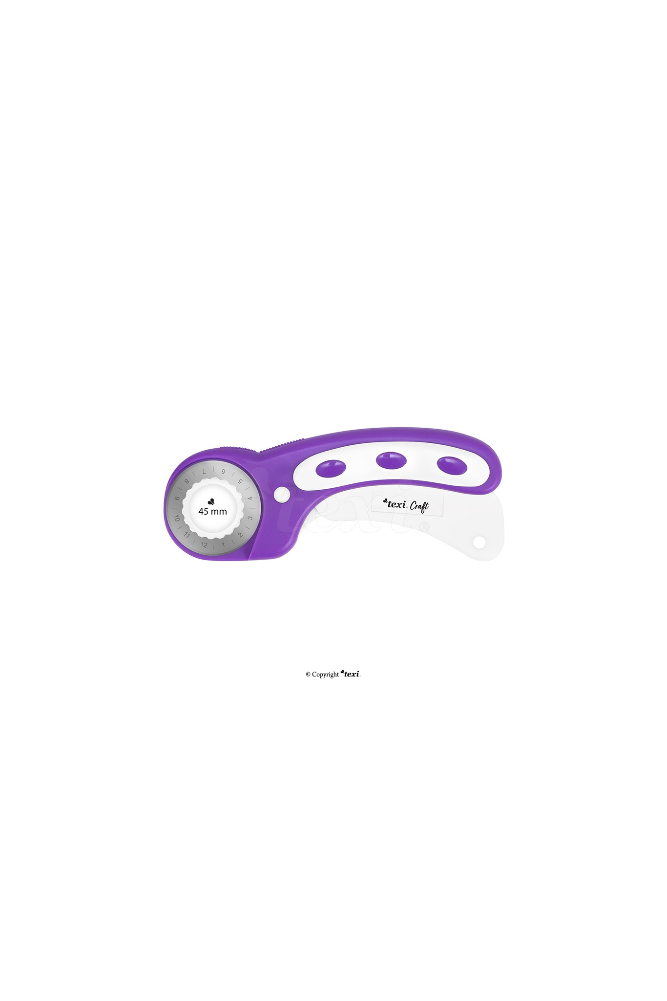 Rotary cutter 45mm, purple, with 5 pcs replacement blades TEXI4106
