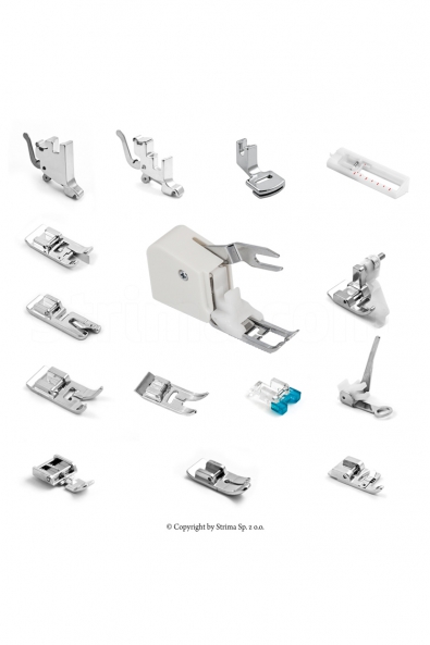 Presser foot set for domestic machine, 15 pcs.