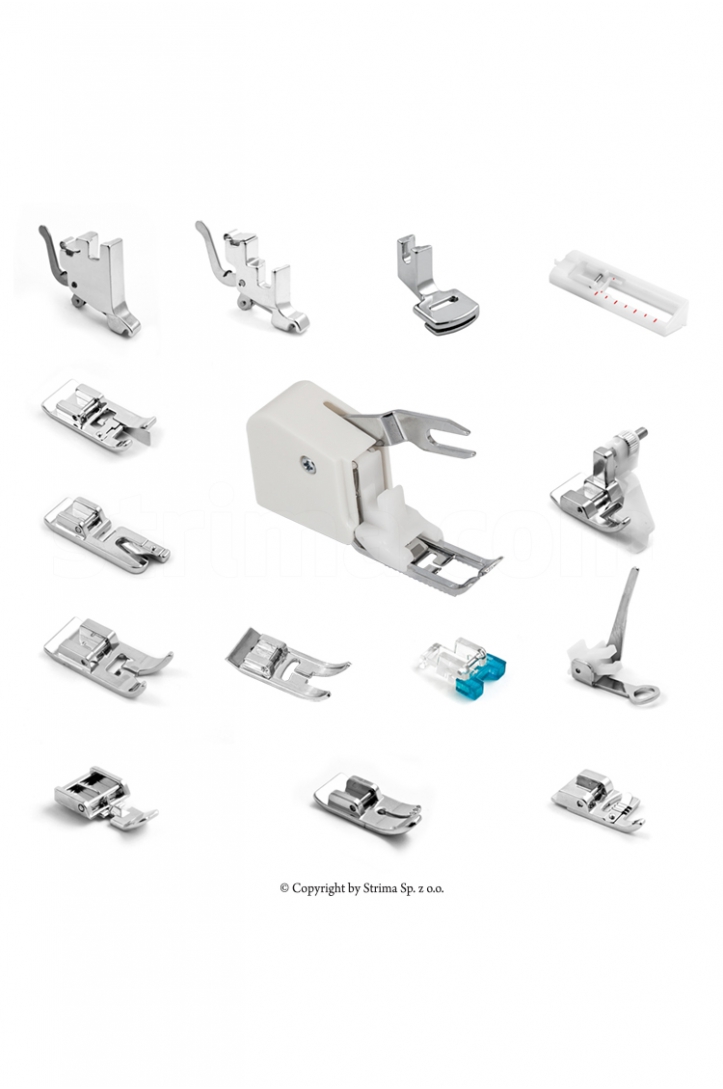 Presser foot set for domestic machine, 15 pcs.