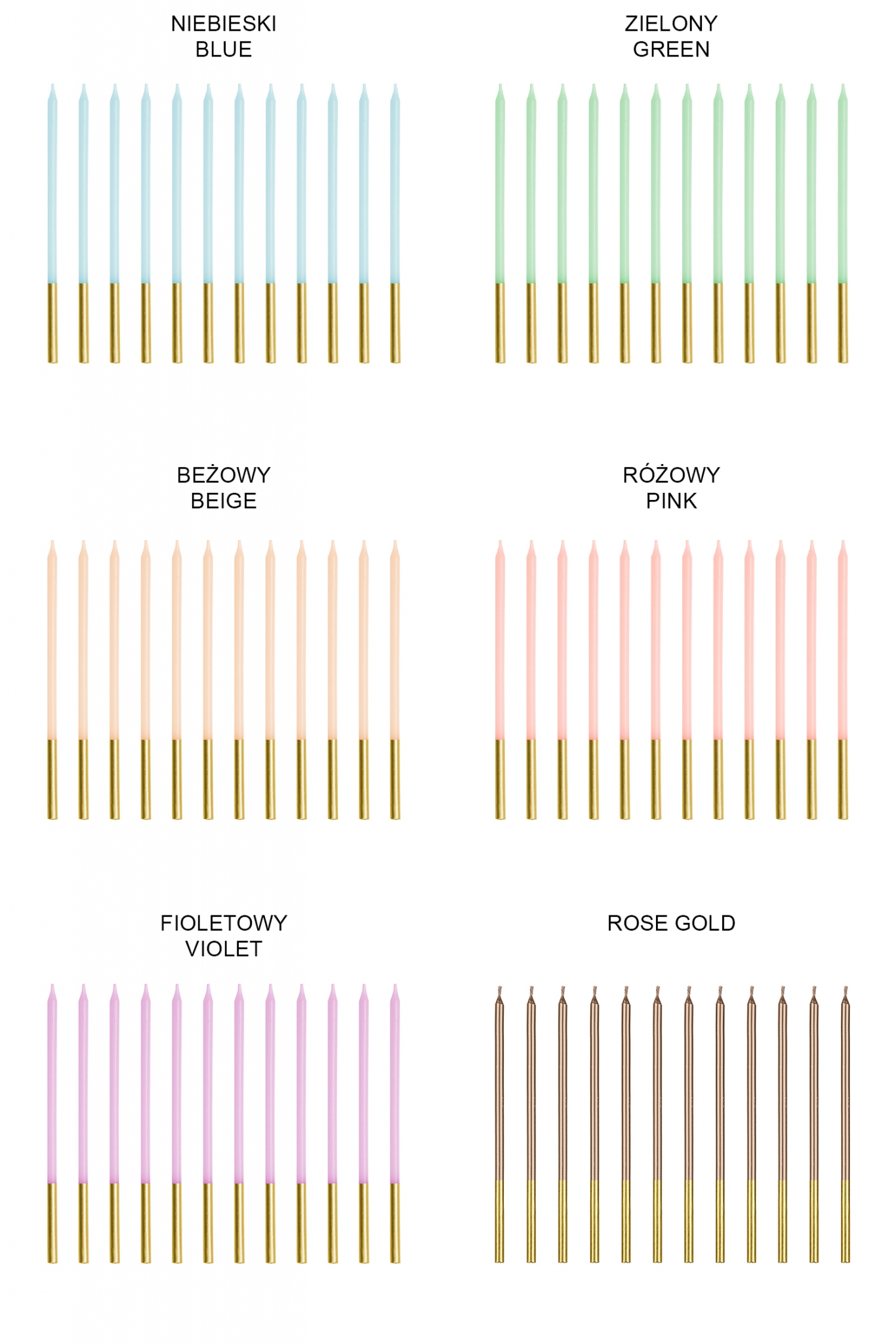 Glatte Geburtstagskerzen 14 cm