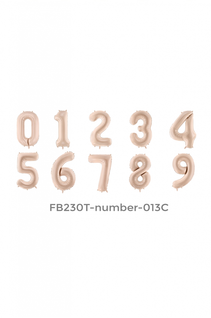 Folienballon Zahl Beige