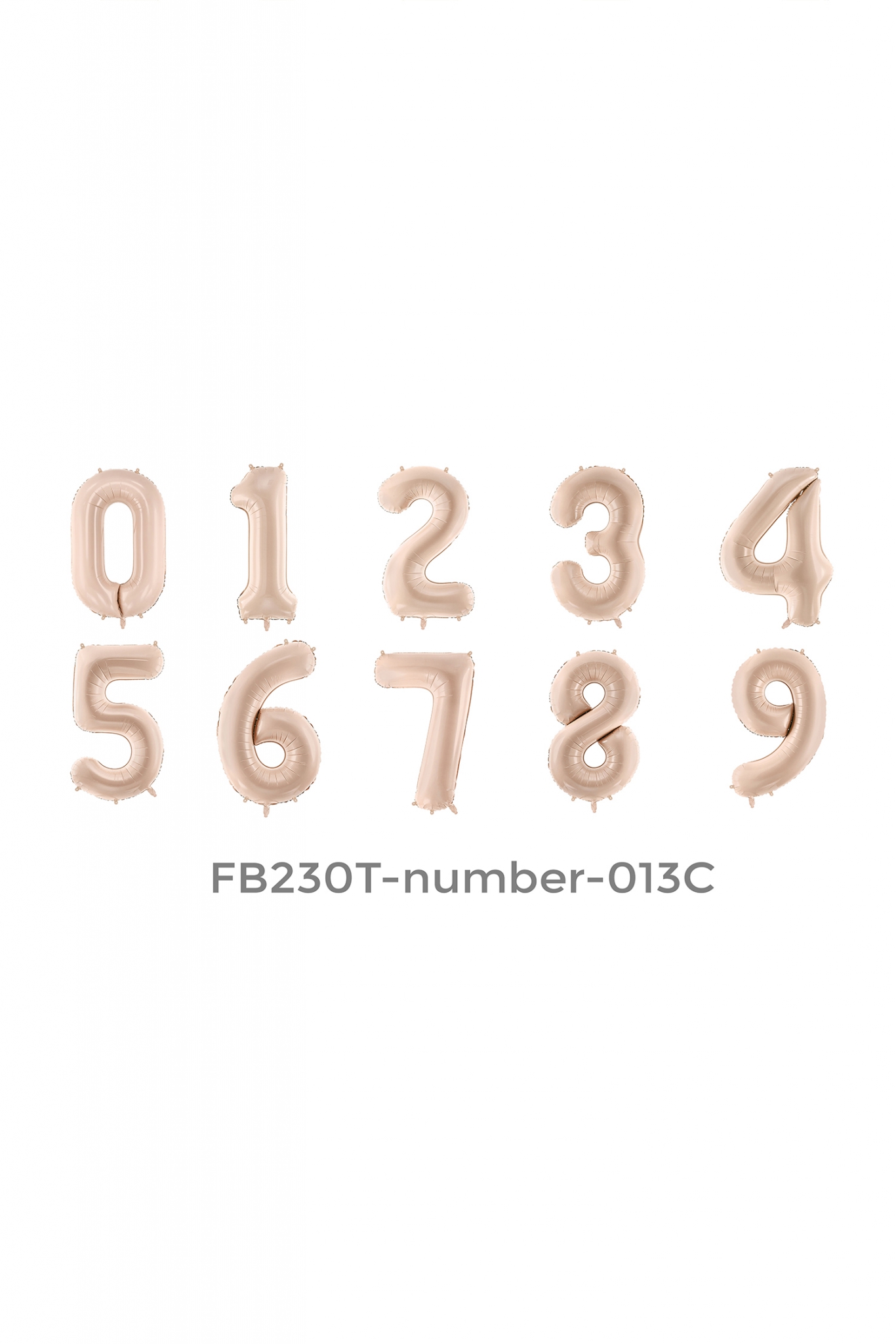 Foil Balloon Number Beige