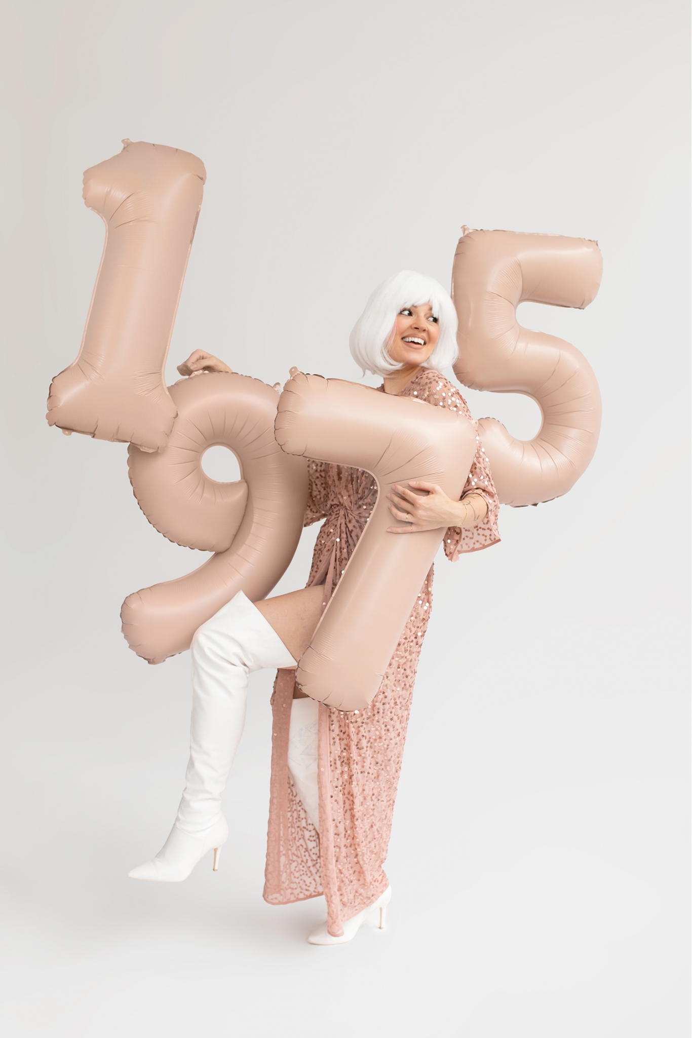 Foil Balloon Number Beige