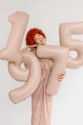 Foil Balloon Number Beige