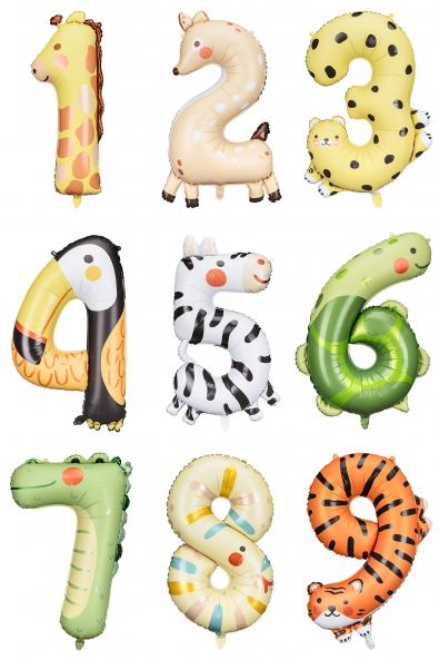 Balon foliowy Cyfra Zwierzątko