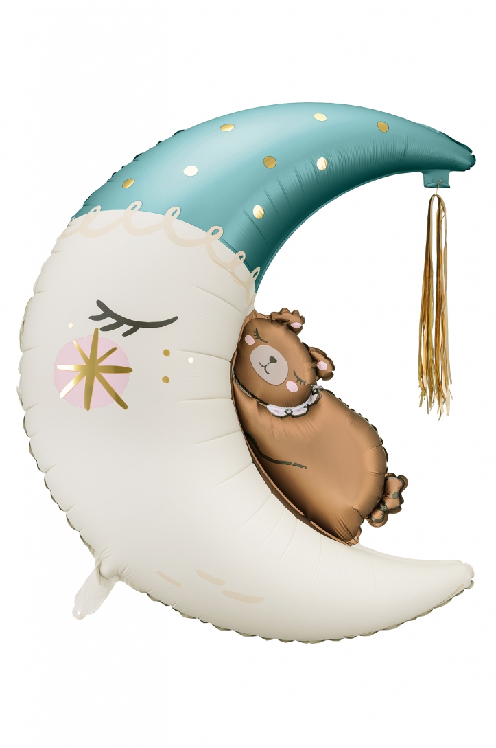 Balon foliowy Miś na księżycu niebieski