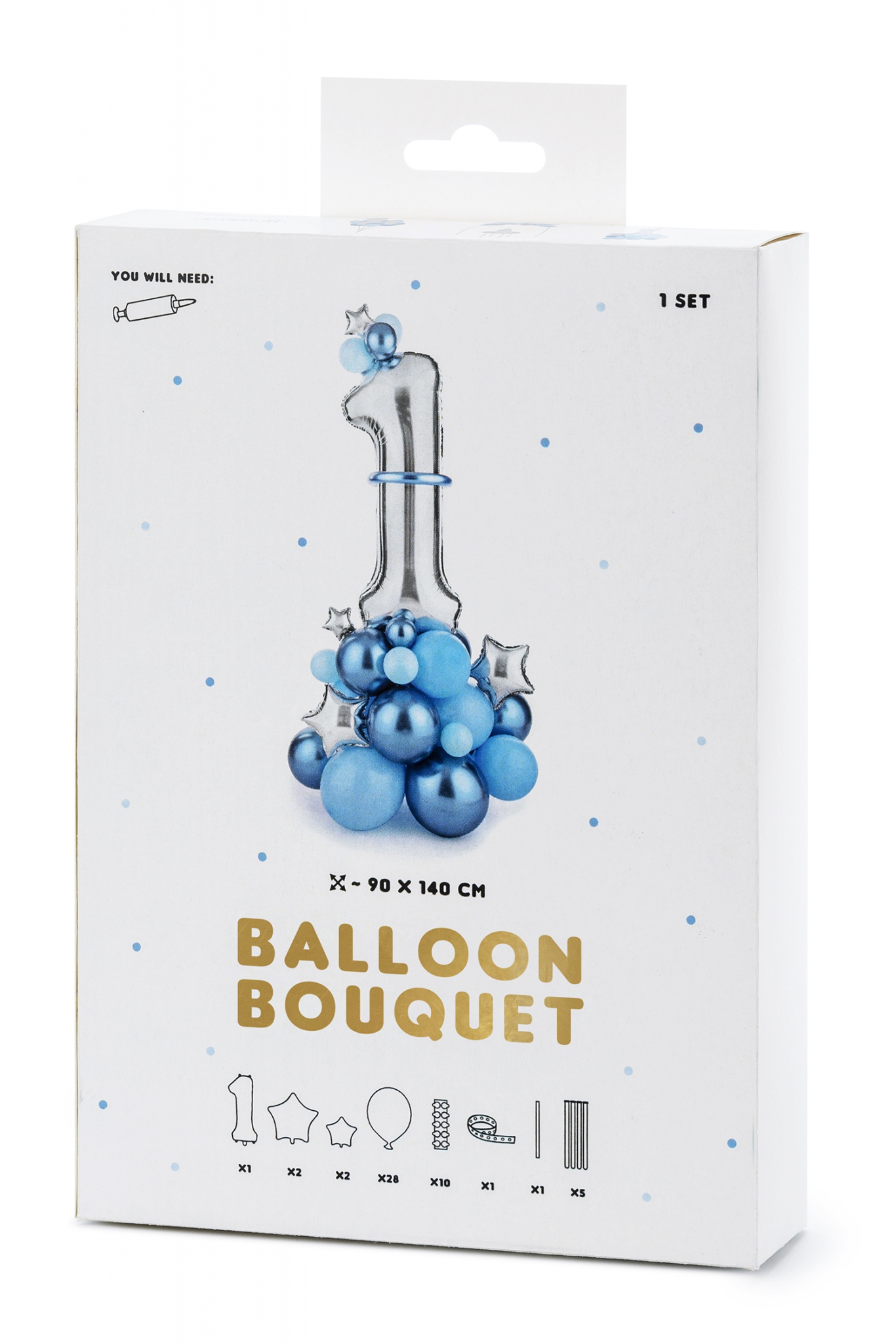 Bukiet balonów Cyfra ''1'' Różowy