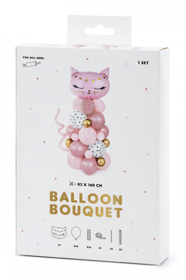 Balloon bouquet Kitten Pink