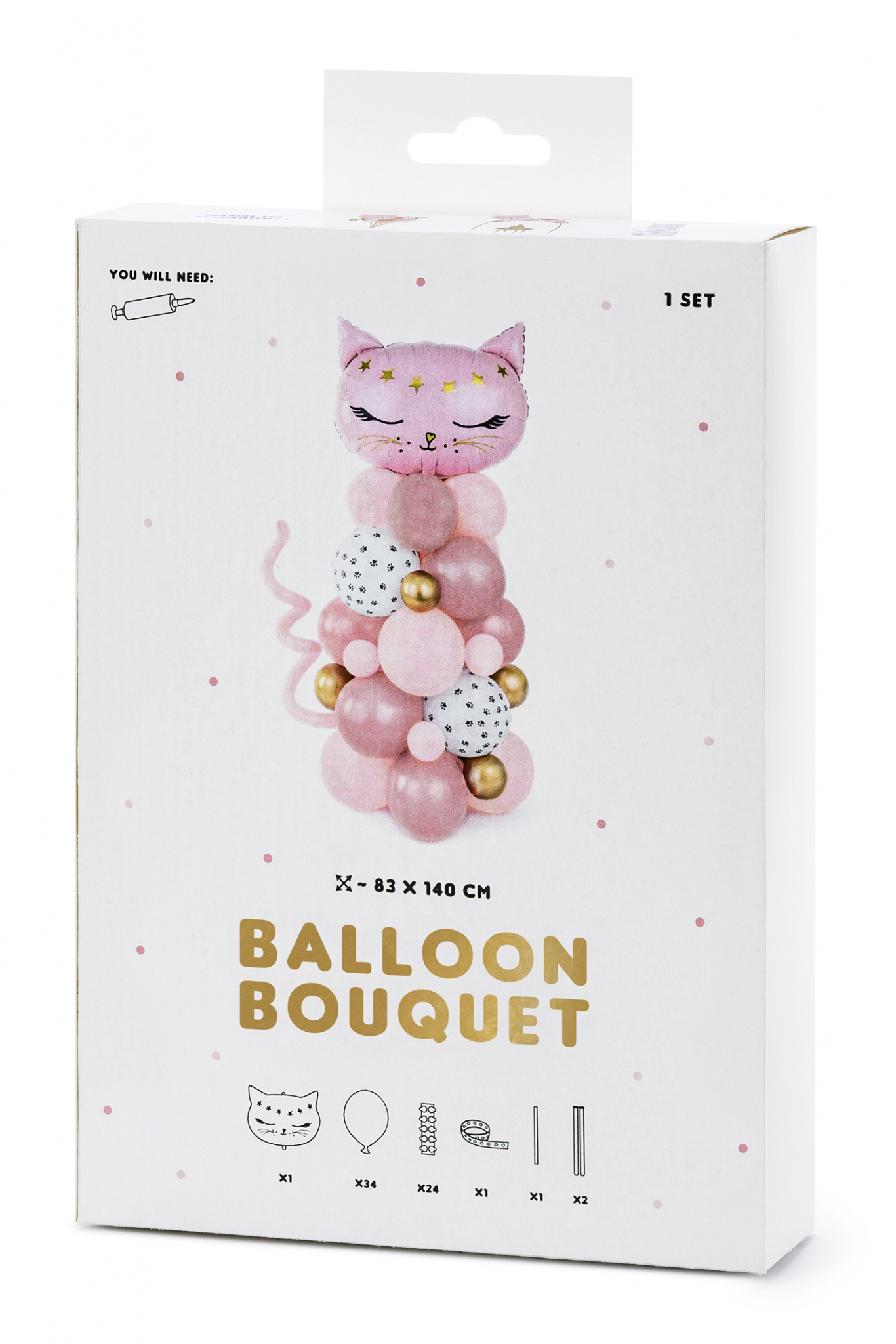 Ballonstrauß Kätzchen Rosa