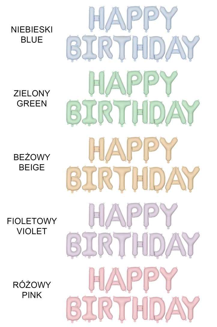 Balon foliowy Happy Birthday matowy