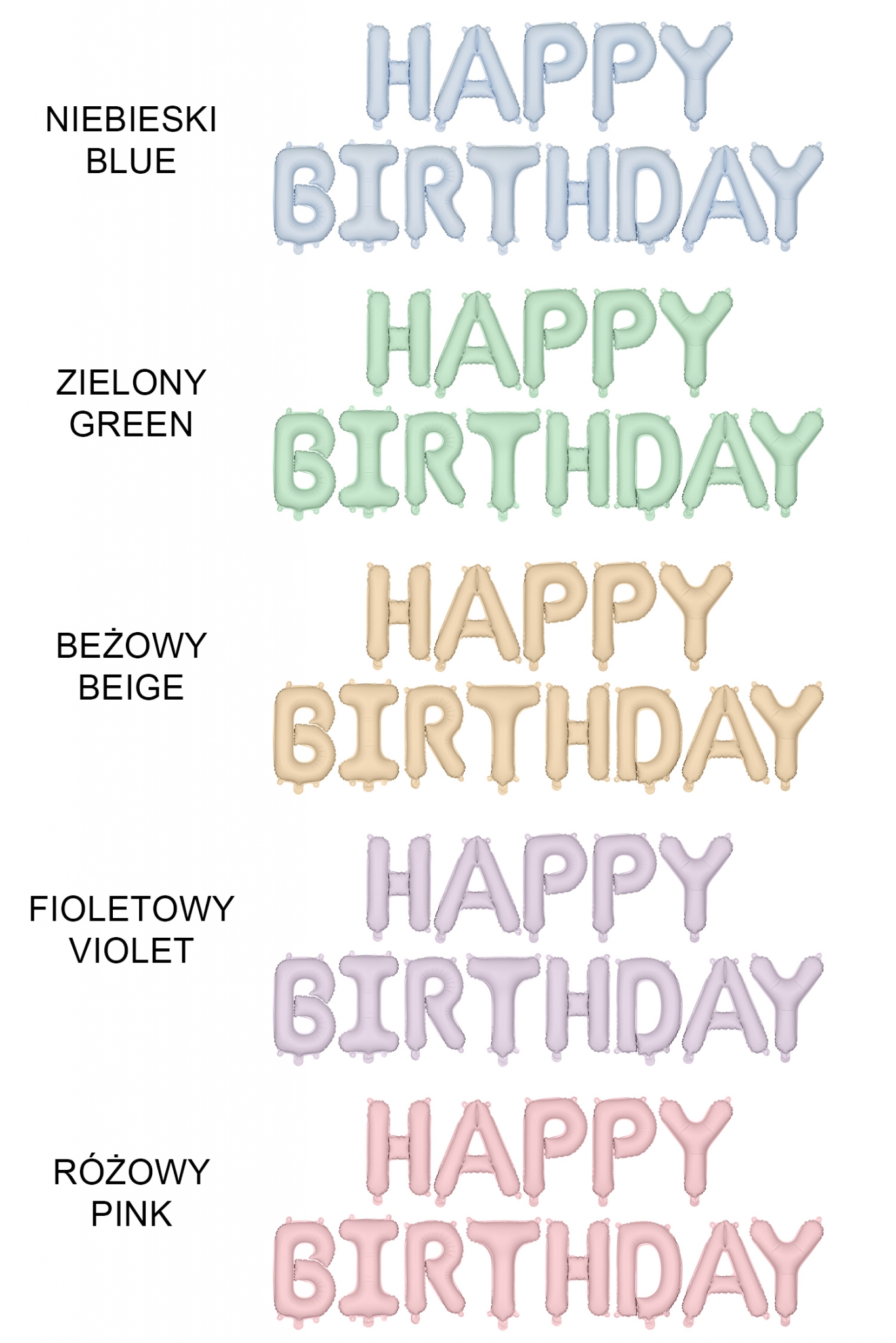 Balon foliowy Happy Birthday matowy