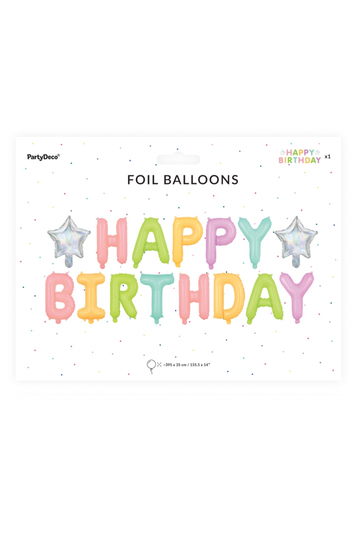 Folienballon Happy Birthday Mix