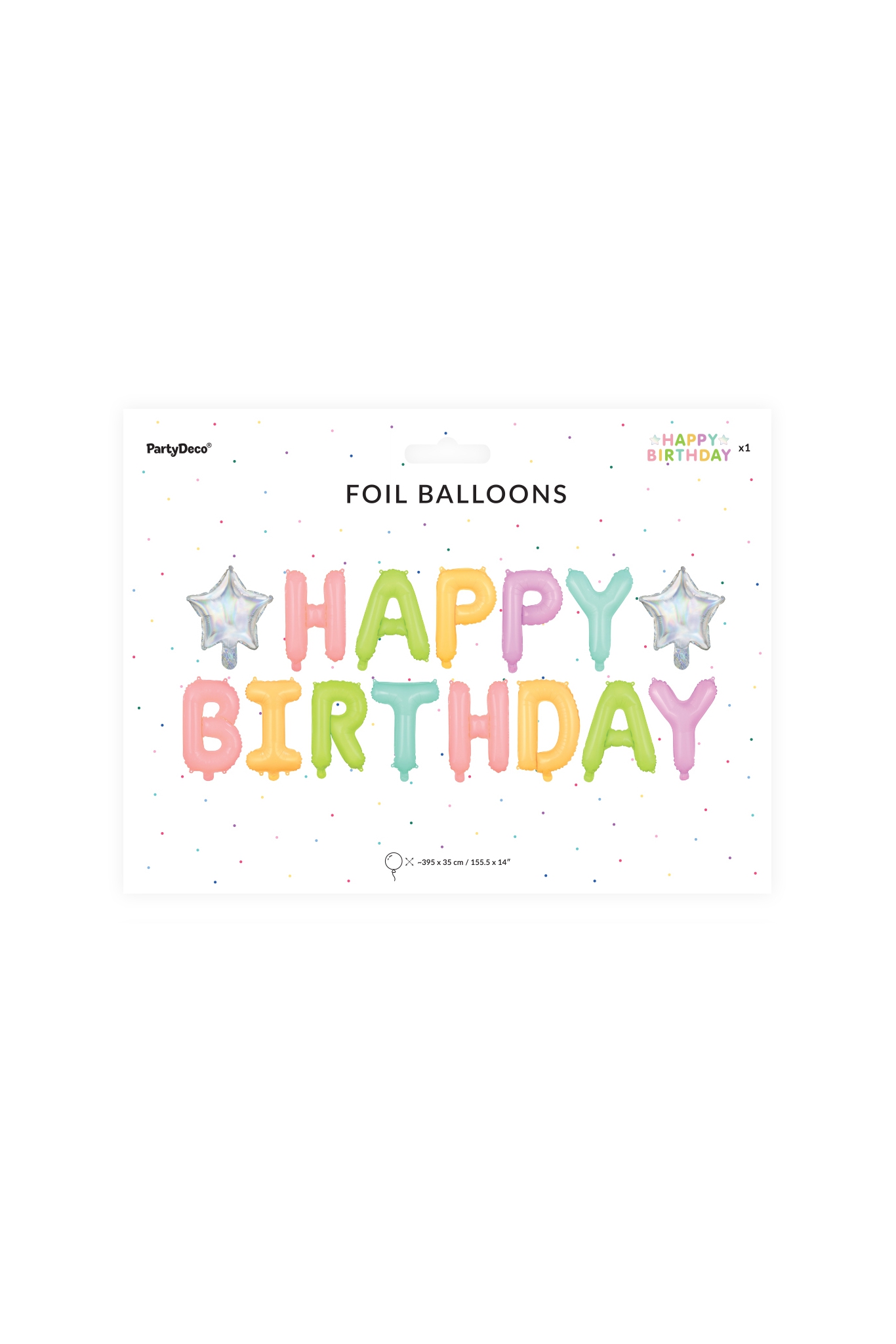 Balon foliowy Happy Birthday mix