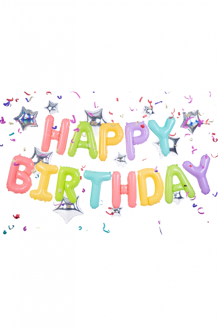 Balon foliowy Happy Birthday mix