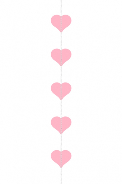 Girlanda Serca Różowa