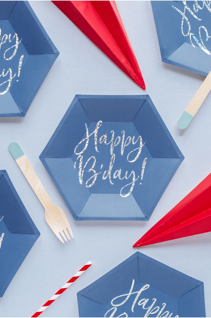 Paper plates "Happy B'day!"