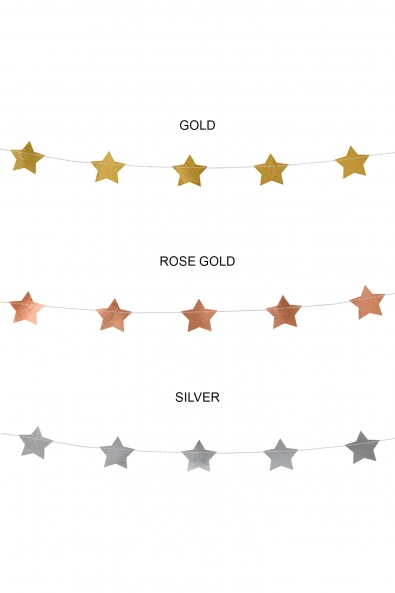 GIRLANDA GWIAZDKI ZŁOTA 3,6 M