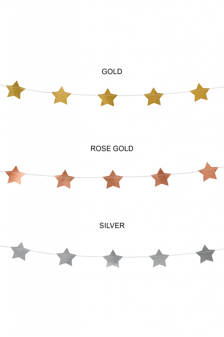 GIRLANDA GWIAZDKI ZŁOTA 3,6 M