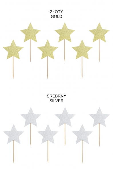 Dekoracje do muffinek - Gwiazdki