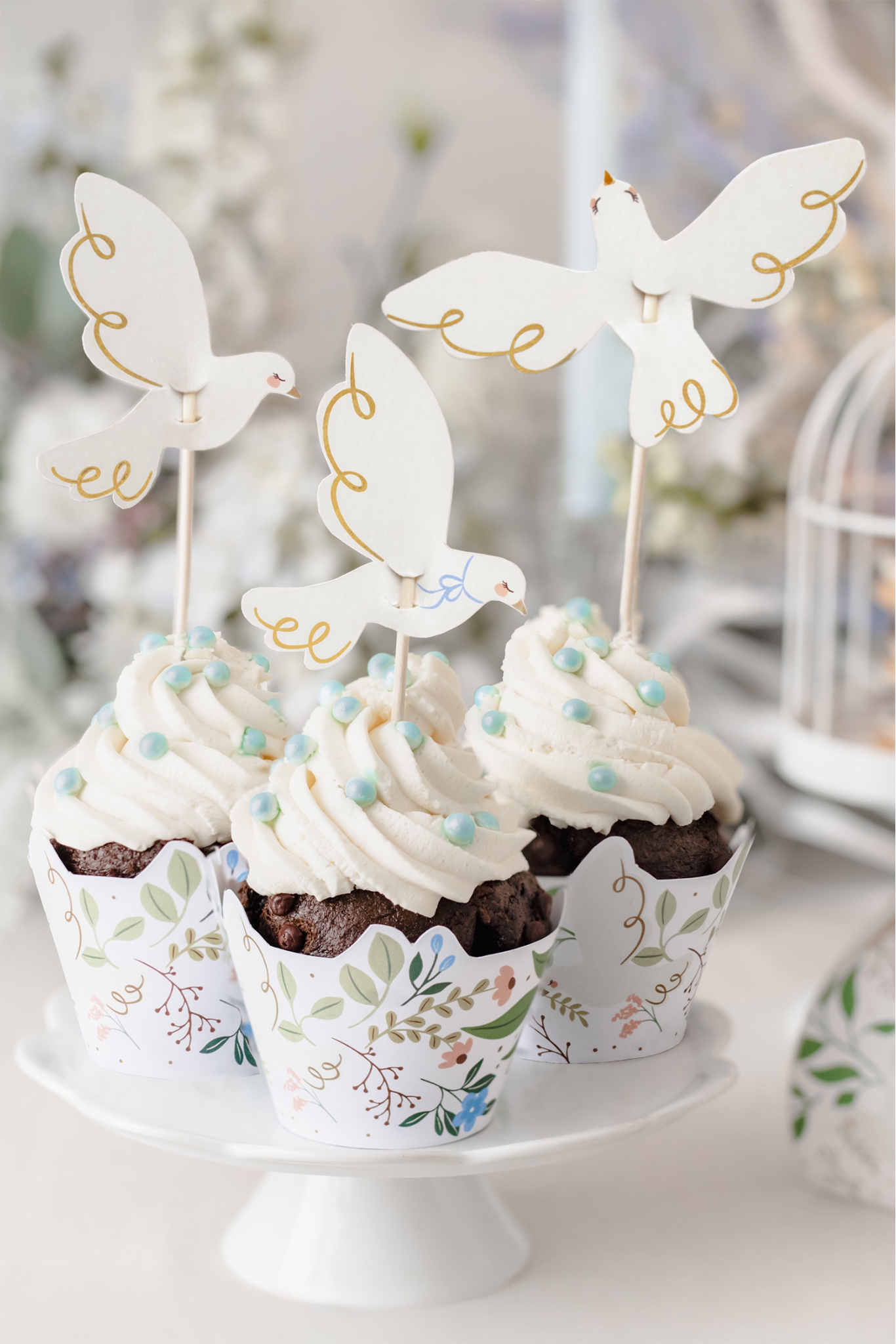 Muffin Dekorationen - Tauben