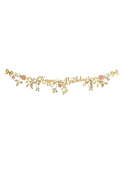 Banner Happy Birthday Blumen
