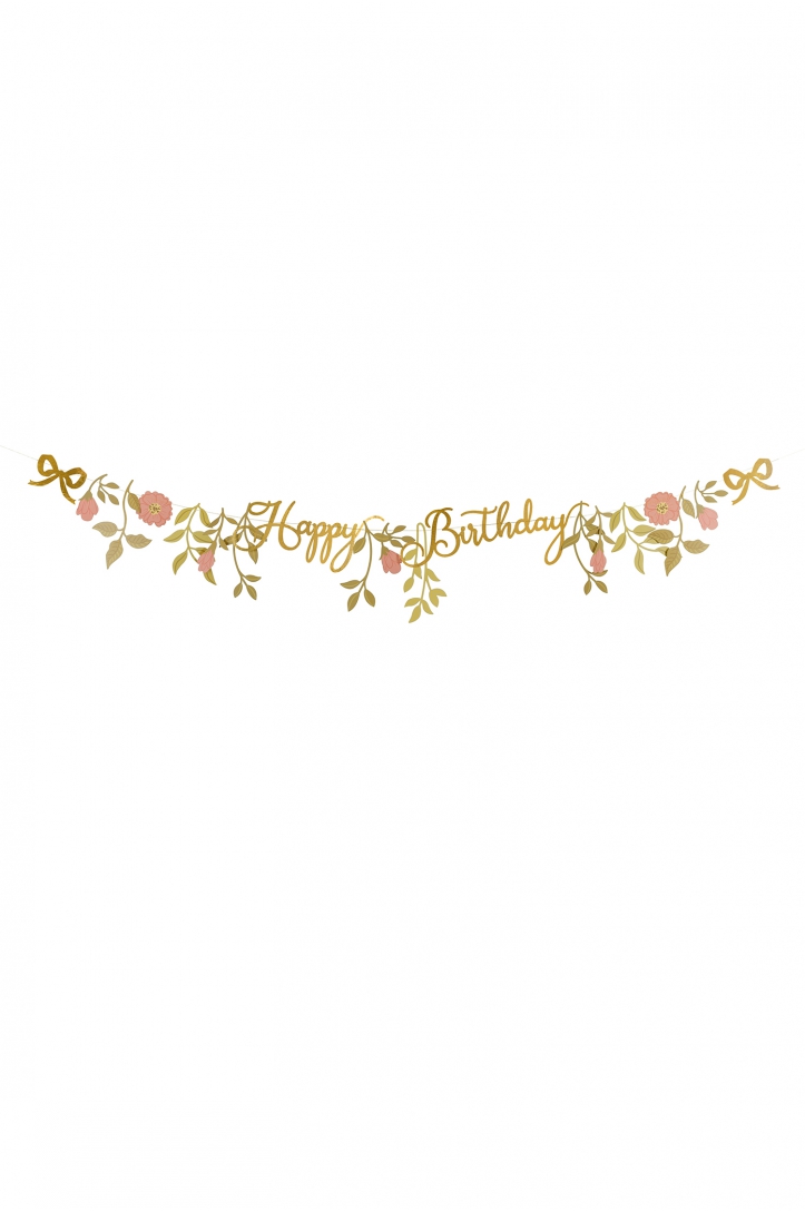 Banner Happy Birthday Blumen