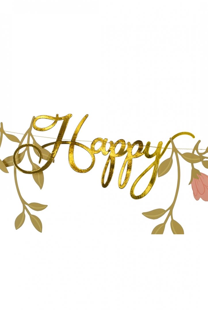 Banner Happy Birthday Flowers