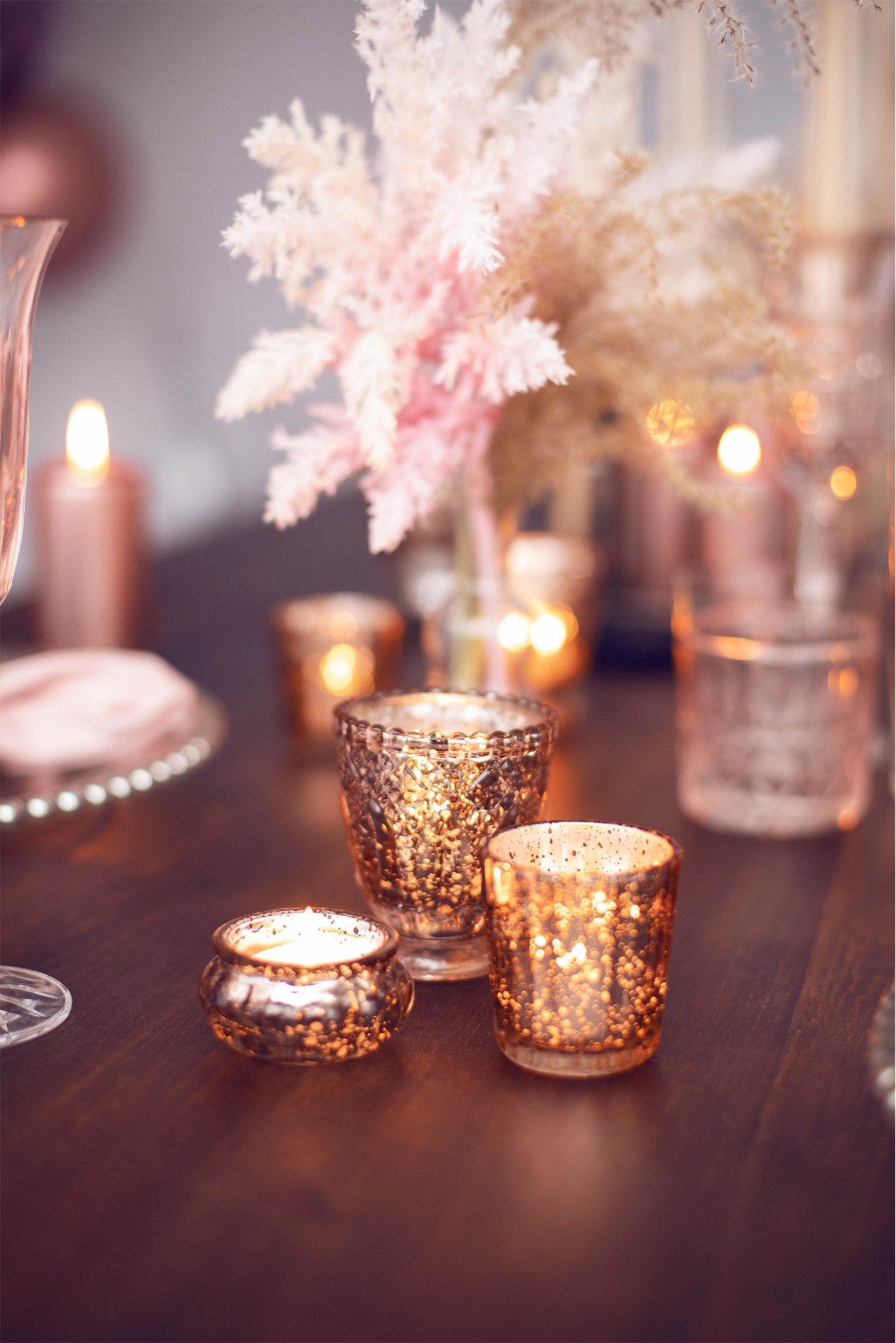 Glass candle holder 6cm