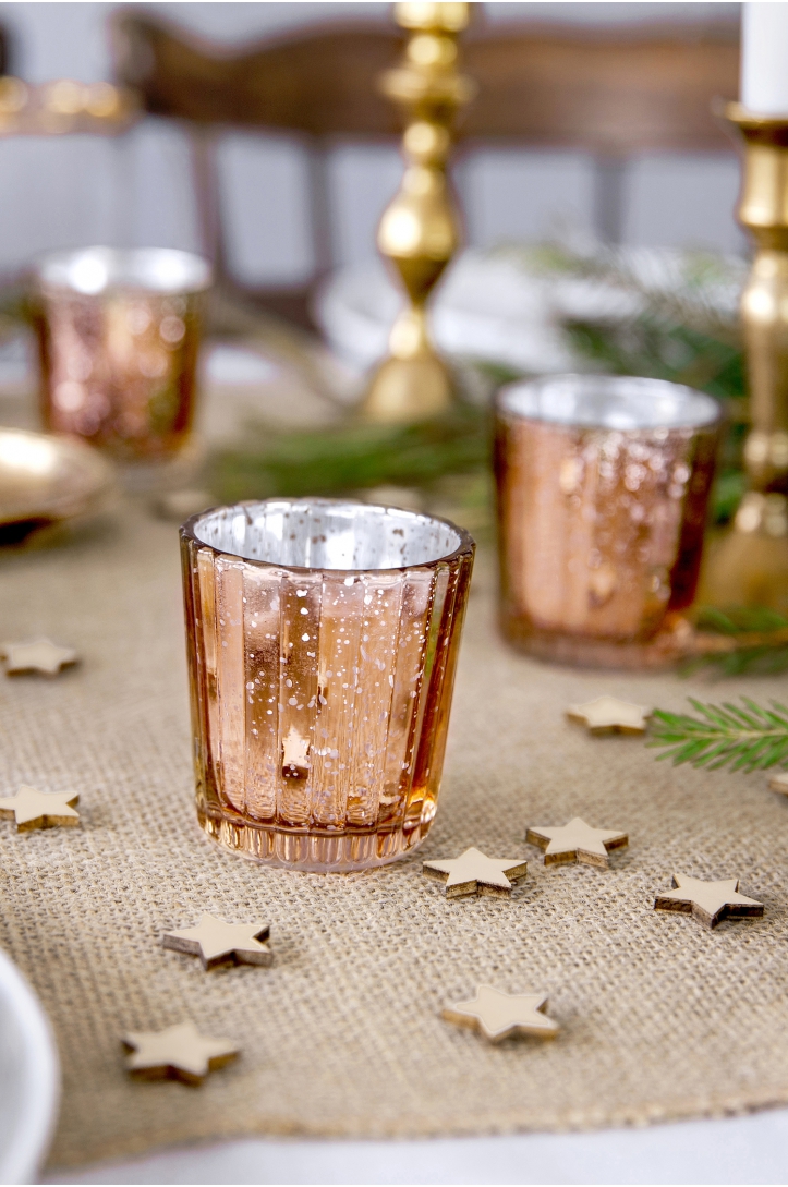 Glass candle holder 6cm