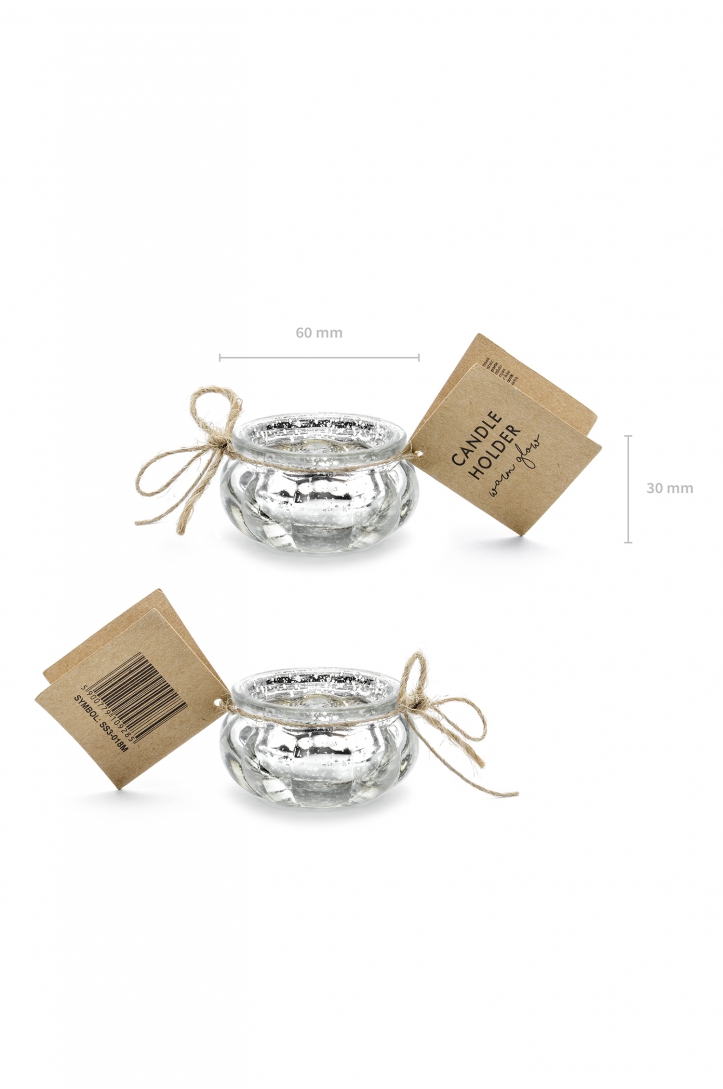 Glass candle holder 3cm