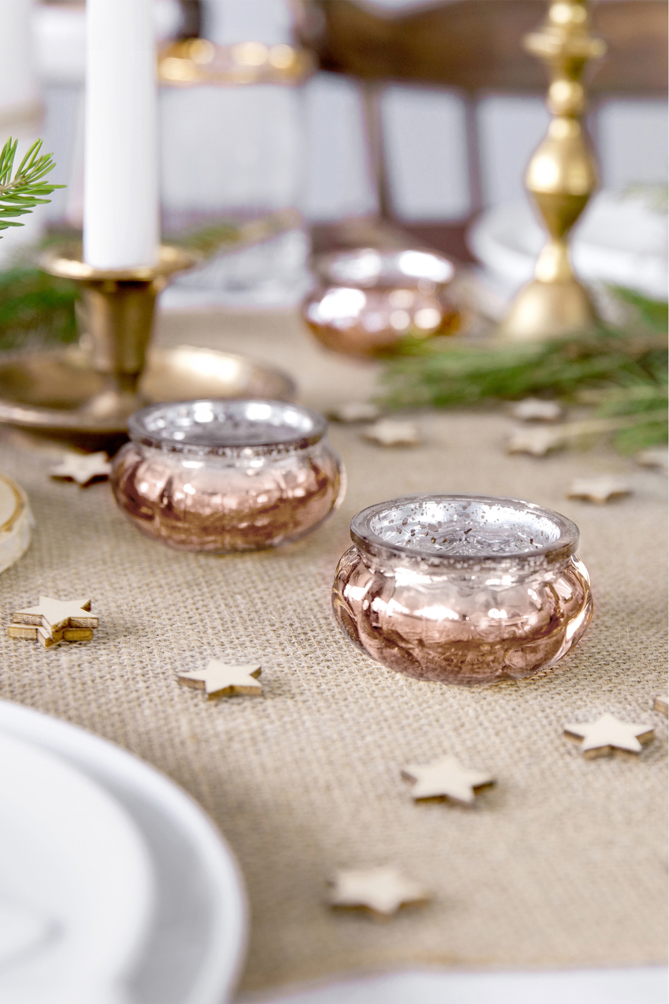 Glass candle holder 3cm