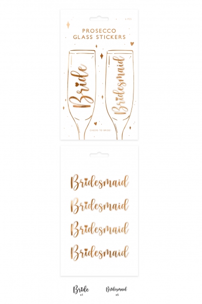 Glasaufkleber ''Bride & Bridesmaid''