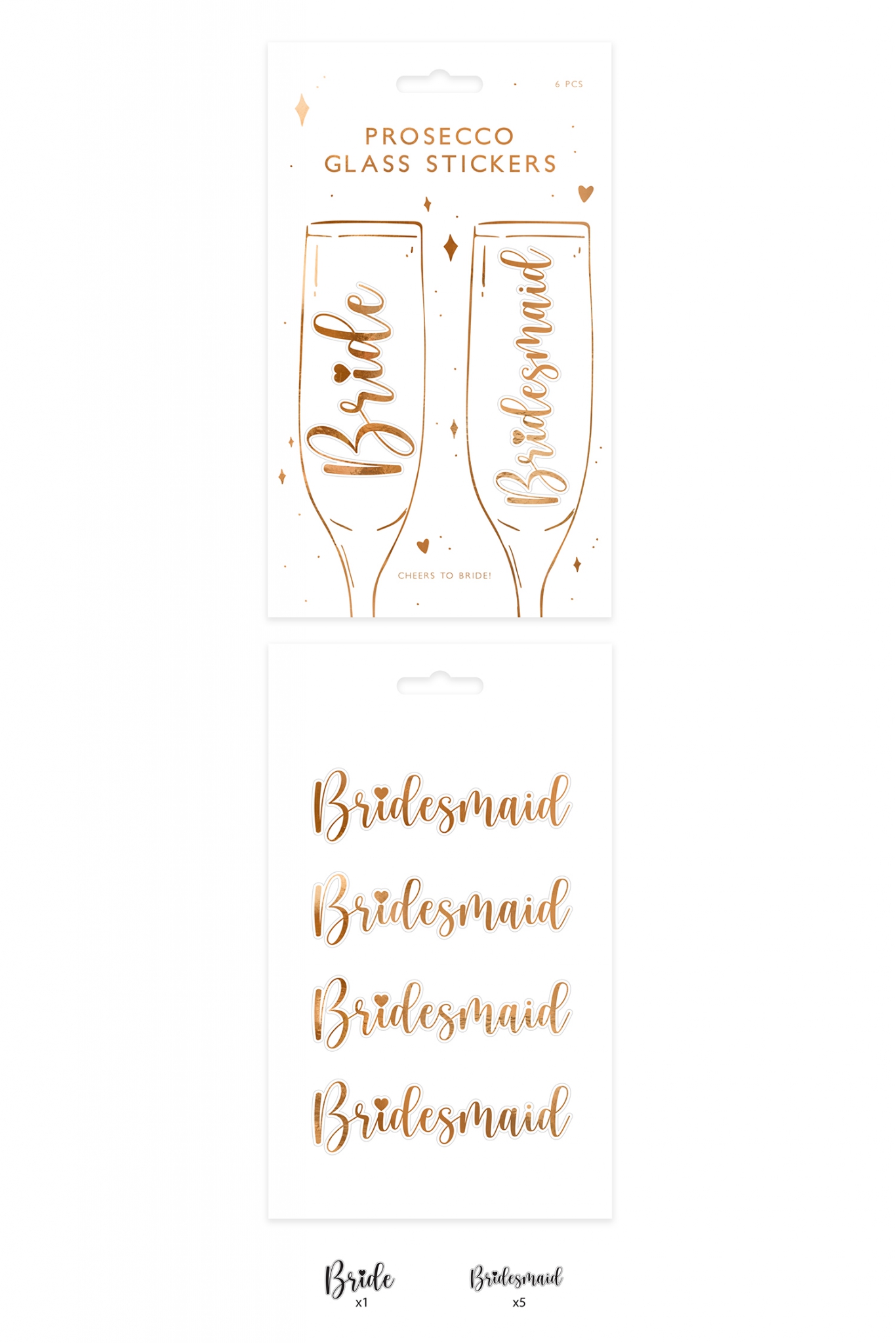 Naklejki na kieliszki ''Bride & Bridesmaid''