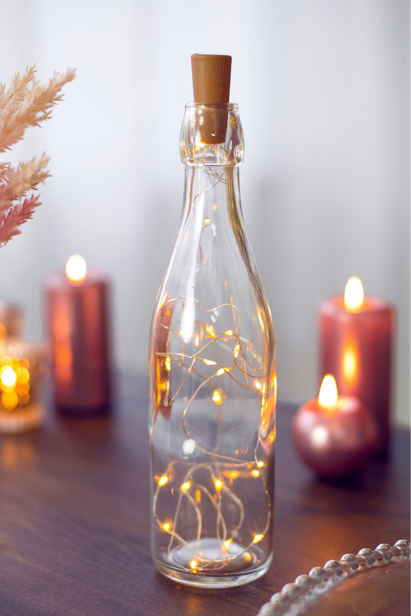 Decorative LED Bottle Lights with cork